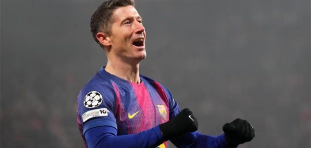 ليفاندوفسكي يكشف تفاصيل فوز برشلونة الصعب على سلافيا براج وطموحات الأبطال